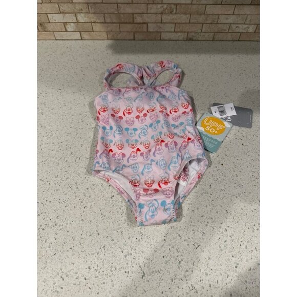 Disney Mickey Mouse and Friends 1 Piece Baby Girl Swimsuit Size 12-18 Months nwt - Picture 1 of 2